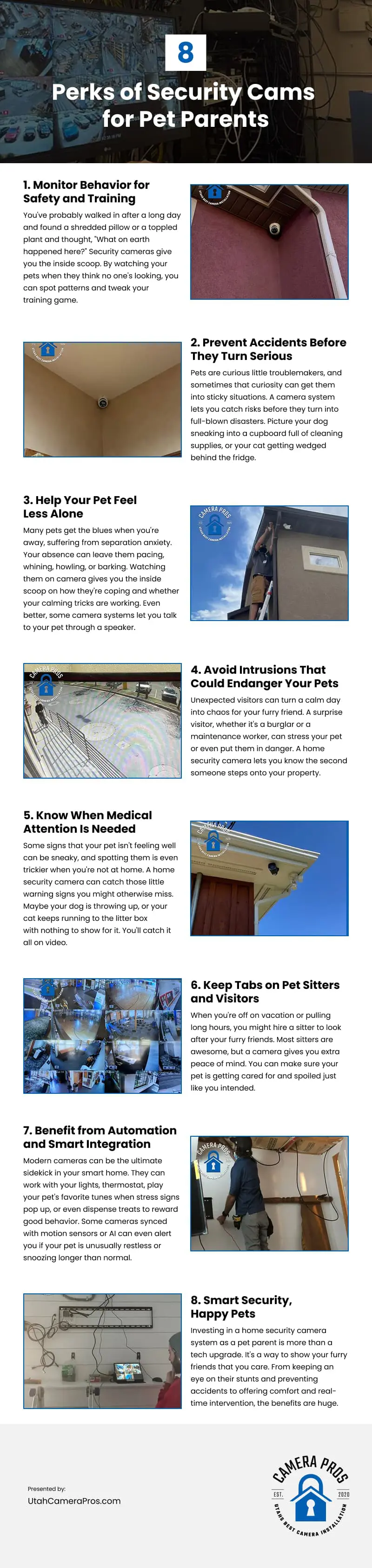 8 Perks of Security Cams for Pet Parents Infographic