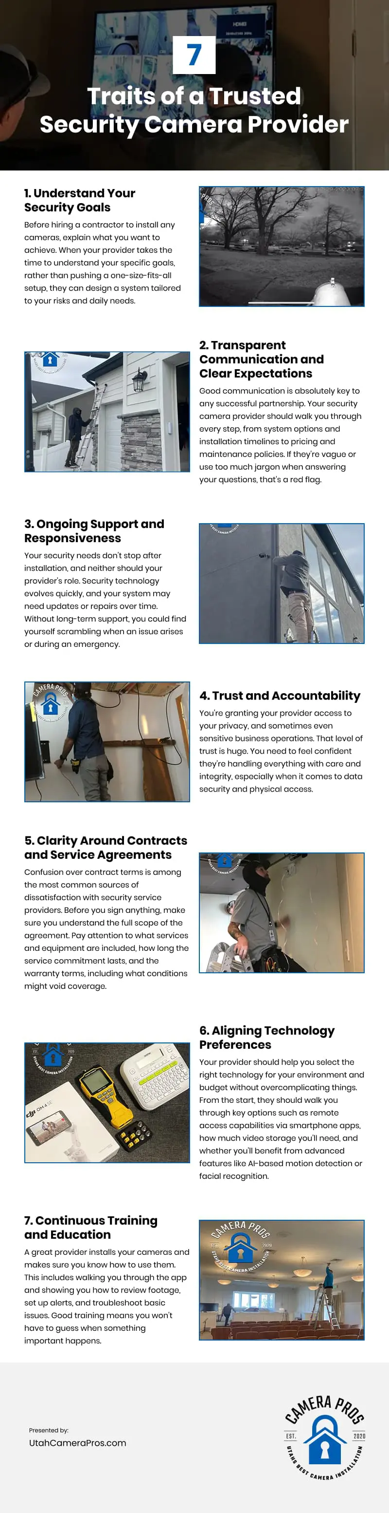 7 Traits of a Trusted Security Camera Provider Infographic