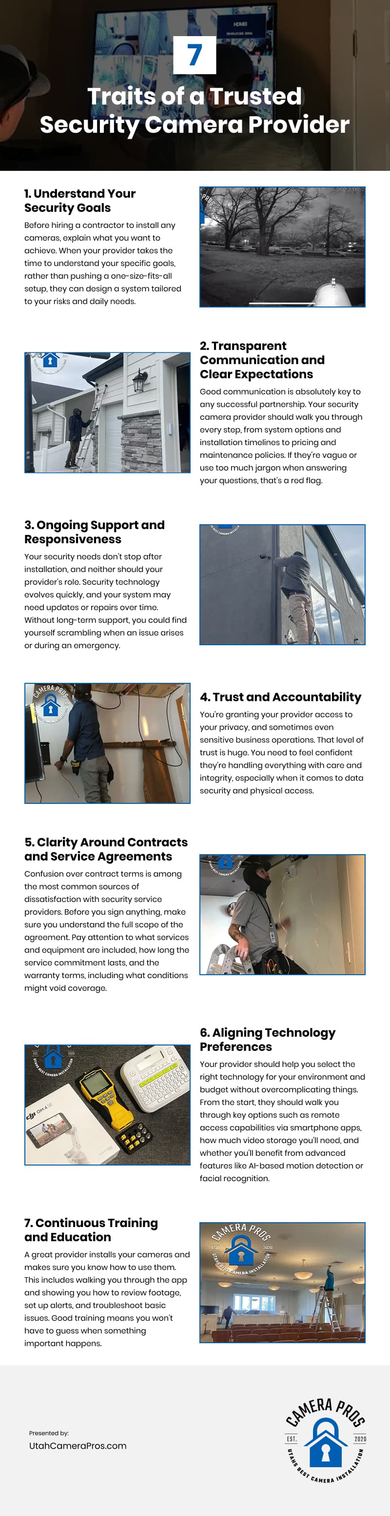 7 Traits of a Trusted Security Camera Provider Infographic